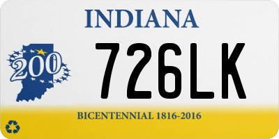 IN license plate 726LK