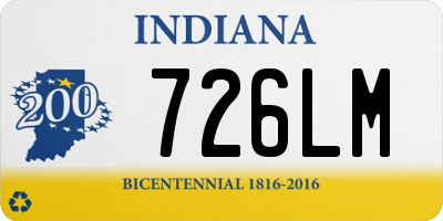 IN license plate 726LM