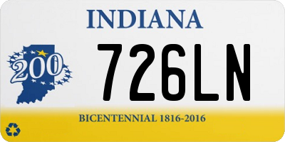 IN license plate 726LN