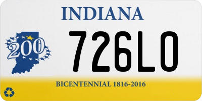 IN license plate 726LO