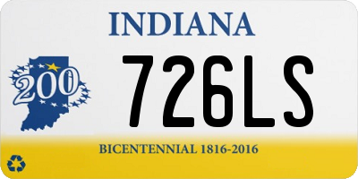 IN license plate 726LS