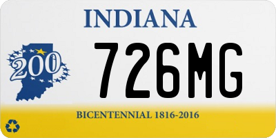 IN license plate 726MG