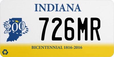 IN license plate 726MR