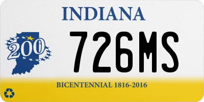 IN license plate 726MS