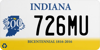 IN license plate 726MU