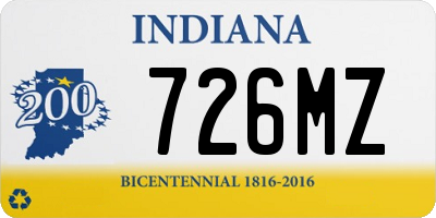 IN license plate 726MZ