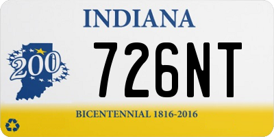 IN license plate 726NT