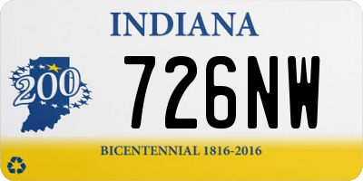 IN license plate 726NW