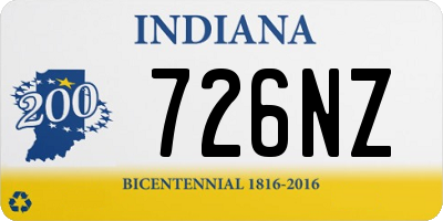 IN license plate 726NZ