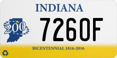 IN license plate 726OF