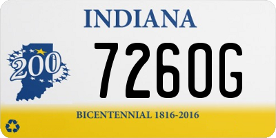 IN license plate 726OG