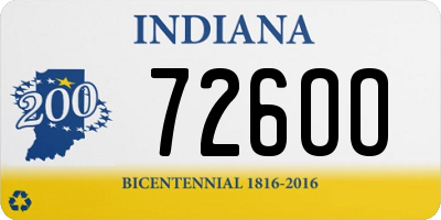 IN license plate 726OO