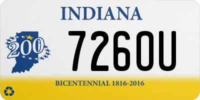 IN license plate 726OU