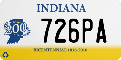 IN license plate 726PA