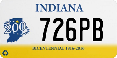 IN license plate 726PB