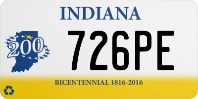 IN license plate 726PE