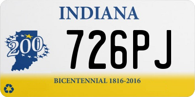 IN license plate 726PJ