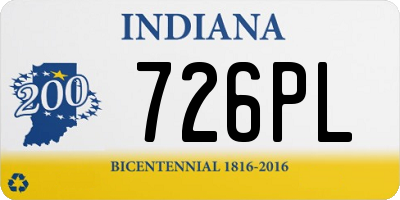 IN license plate 726PL