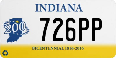 IN license plate 726PP