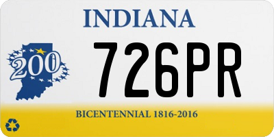 IN license plate 726PR