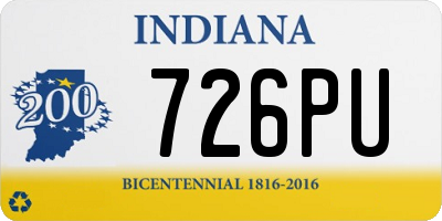 IN license plate 726PU