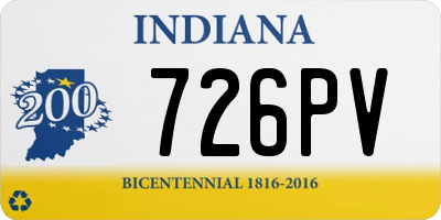 IN license plate 726PV