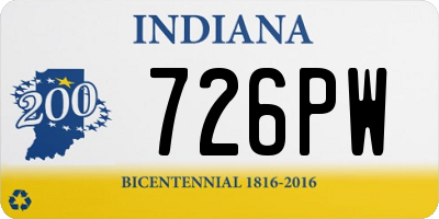 IN license plate 726PW