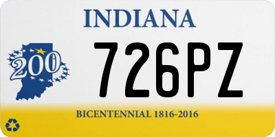 IN license plate 726PZ