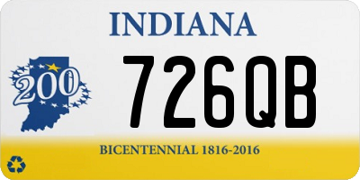 IN license plate 726QB