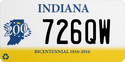 IN license plate 726QW