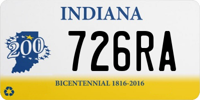 IN license plate 726RA