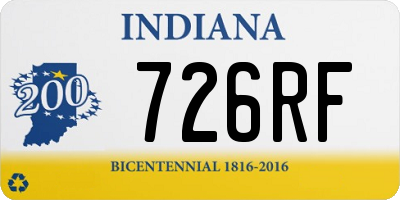 IN license plate 726RF