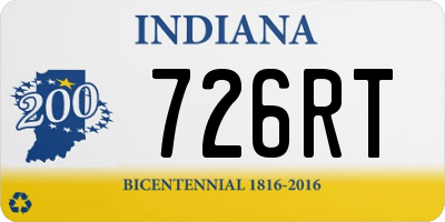 IN license plate 726RT