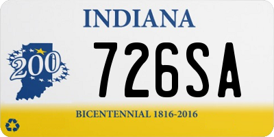 IN license plate 726SA