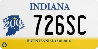 IN license plate 726SC