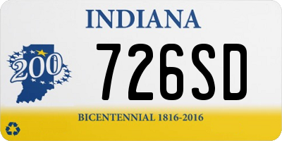 IN license plate 726SD