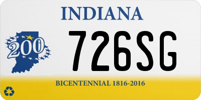 IN license plate 726SG