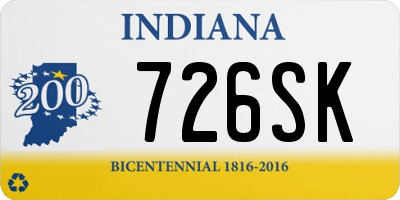 IN license plate 726SK