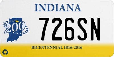 IN license plate 726SN