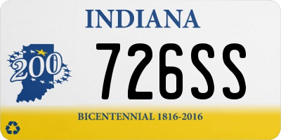 IN license plate 726SS