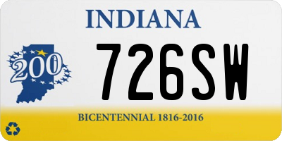 IN license plate 726SW