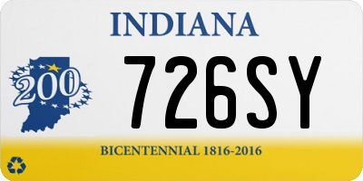 IN license plate 726SY