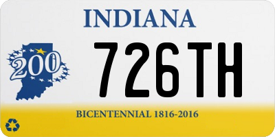 IN license plate 726TH