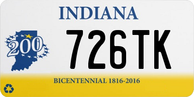 IN license plate 726TK