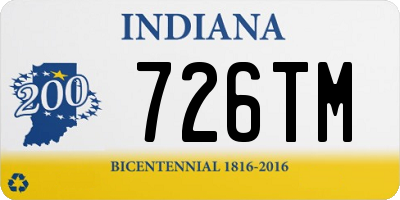 IN license plate 726TM
