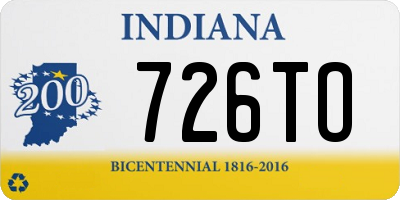 IN license plate 726TO