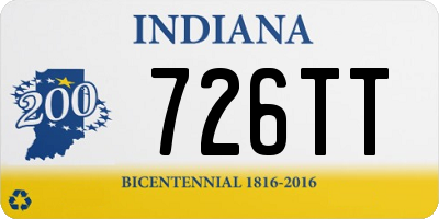 IN license plate 726TT