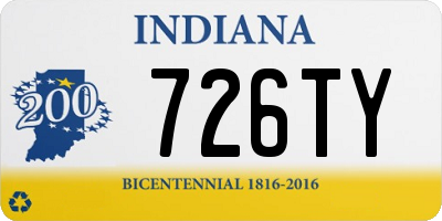 IN license plate 726TY