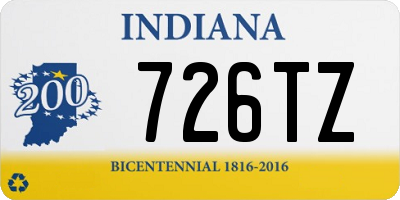 IN license plate 726TZ