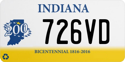 IN license plate 726VD